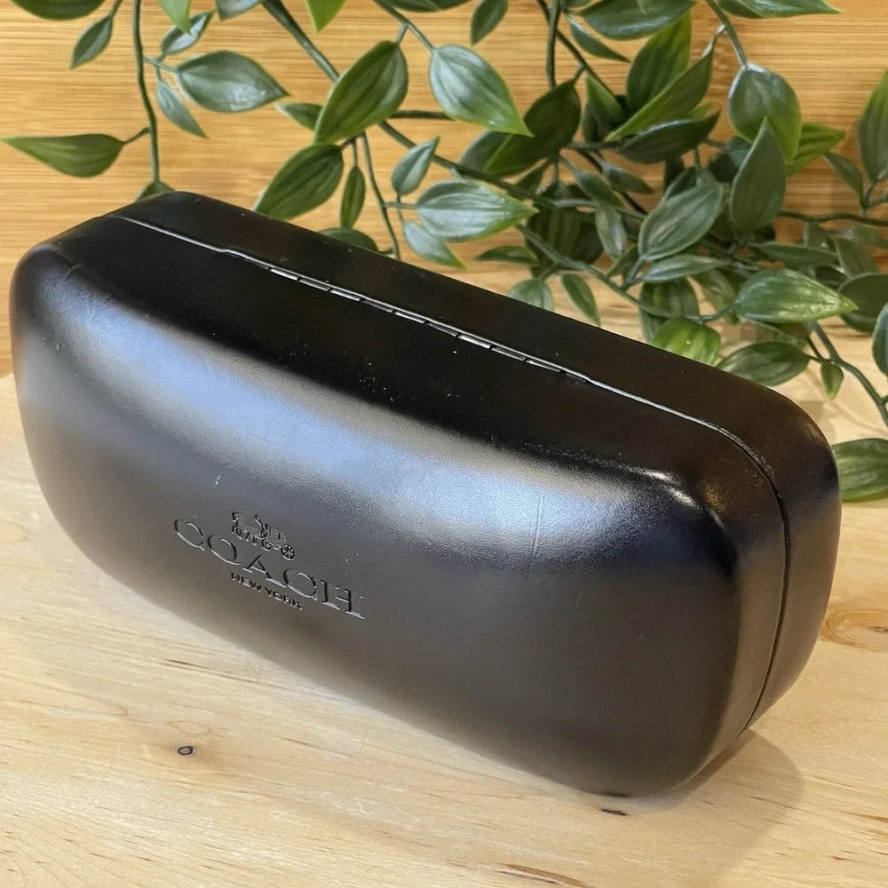 Coach New York Black Hard Sunglasses Case Clamshell Eyeglass Embossed Logo